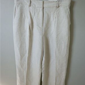 LOFT Peyton Trouser Linen Pants NWT Beige Size 10 Petite High Rise